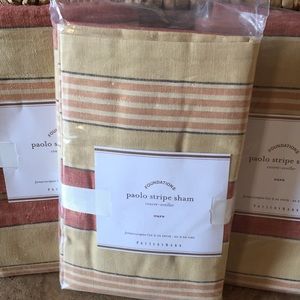 Pottery Barn - 3 Euro Paola Stripe Shams